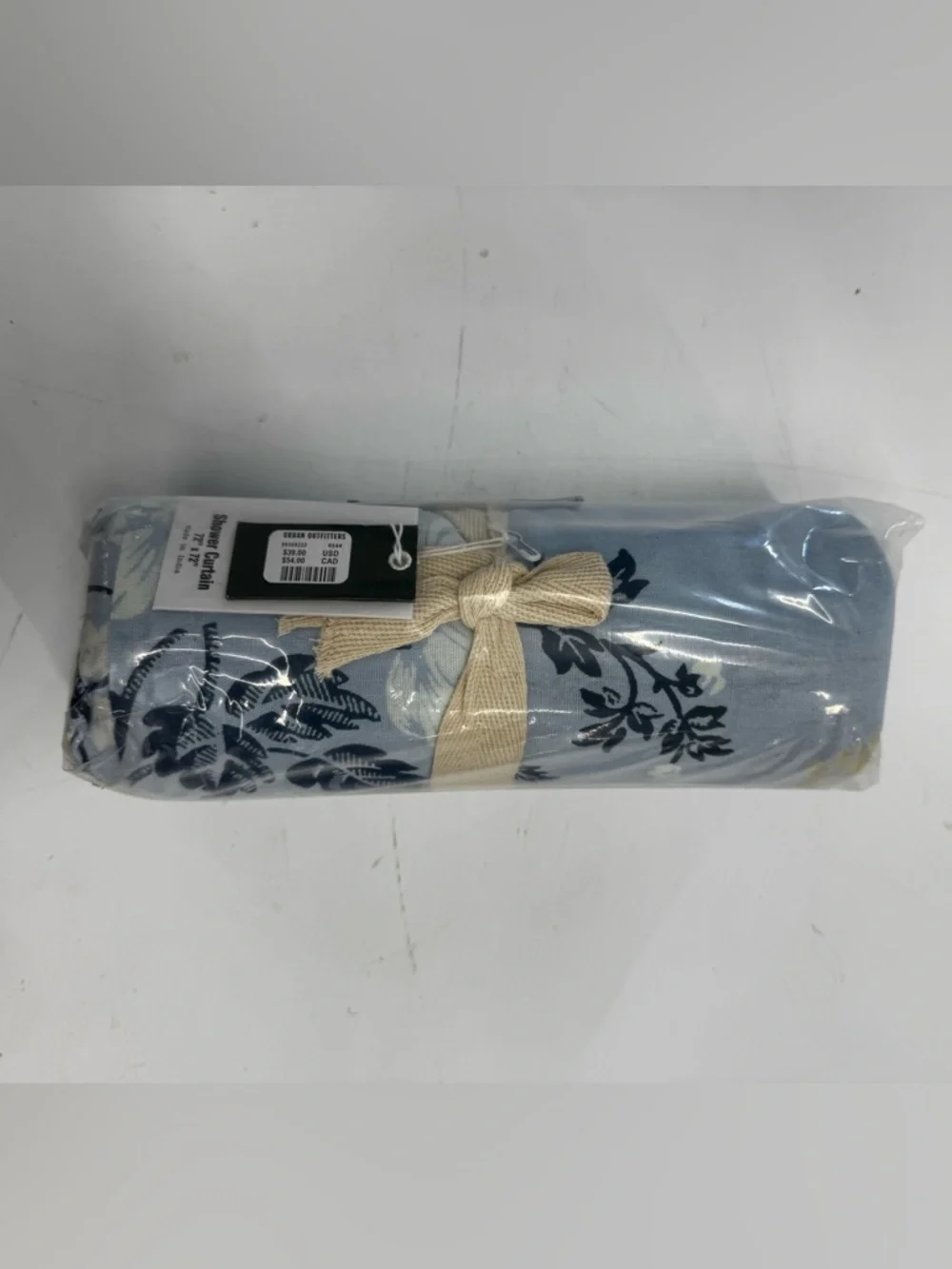 NWT Urban Outfitters Juliette Floral Bows Patterned Shower Curtain Blue 72”x72”
